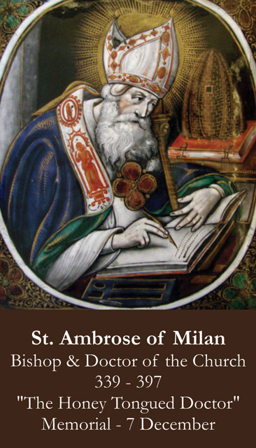 Dec 7th: St. Ambrose Prayer Card***BUYONEGETONEFREE***